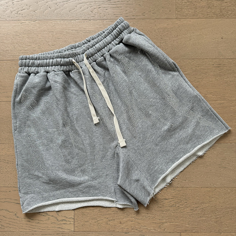 Tarjeta de marca de moda americana impresión de diamante caliente pareja de moda adolescente de verano chaqueta de manga corta camiseta