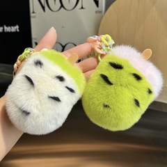 Cute Little Ice Cream Rabbit Felt Car Keychain Pendant Personal Creative Plush Toy Book Bag and Purse Hook