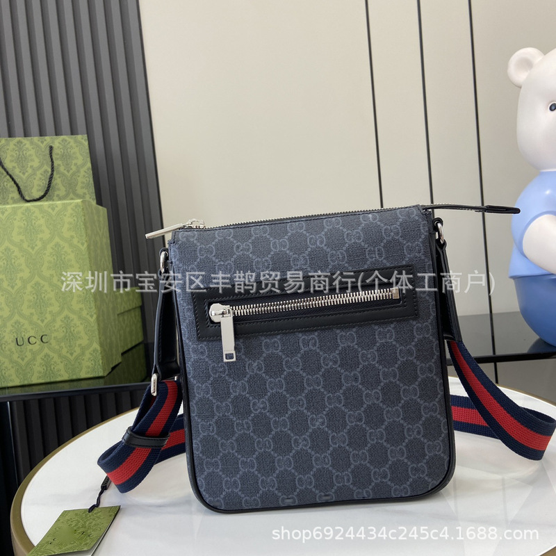 Classic Best-Selling Foreign Trade Model Gg Black Small Messenger Bag Men's Shoulder Crossbody Bag Gucci Men's Bag Classic Best-Selling Foreign Trade Model Gg Black Small Messenger Bag Men's Shoulder Crossbody Bag Gucci Men's Bag