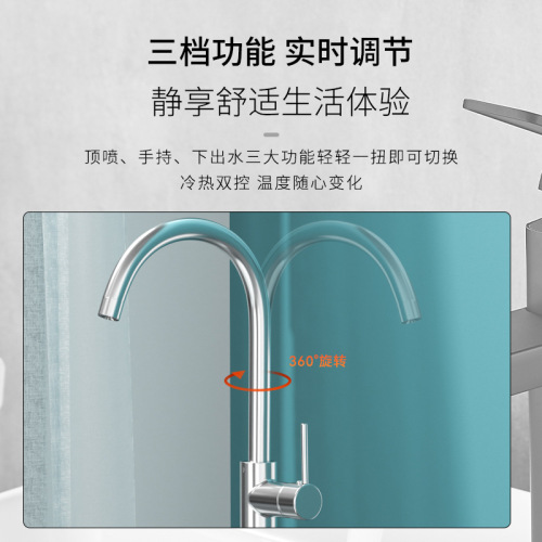 Cross-border landing all-copper cylinder edge shower head set column basin shower head cold and hot vertical bathtub faucet wholesale