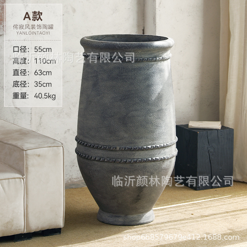 Color gris de comercio exterior de cemento retrógrado paisaje maceta decoración de gran vasos de flores aterrizaje gran arte de maceta