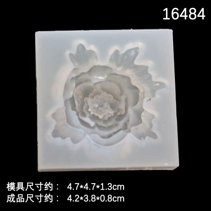 Espejo epoxi molde pequeña flor DIY vintage tocado molde antiguo estilo horquilla flor Rosa accesorios molde decorativo