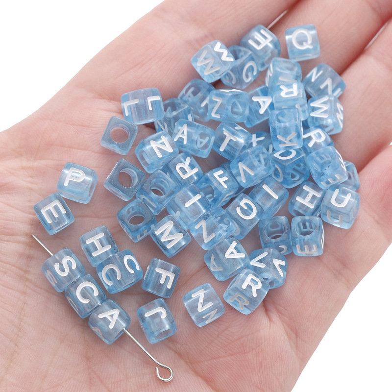 アクリル数字英字ビーズ手作りDIYセット子供ビーズアクセサリーアクセサリー散珠四角いビーズ|undefined