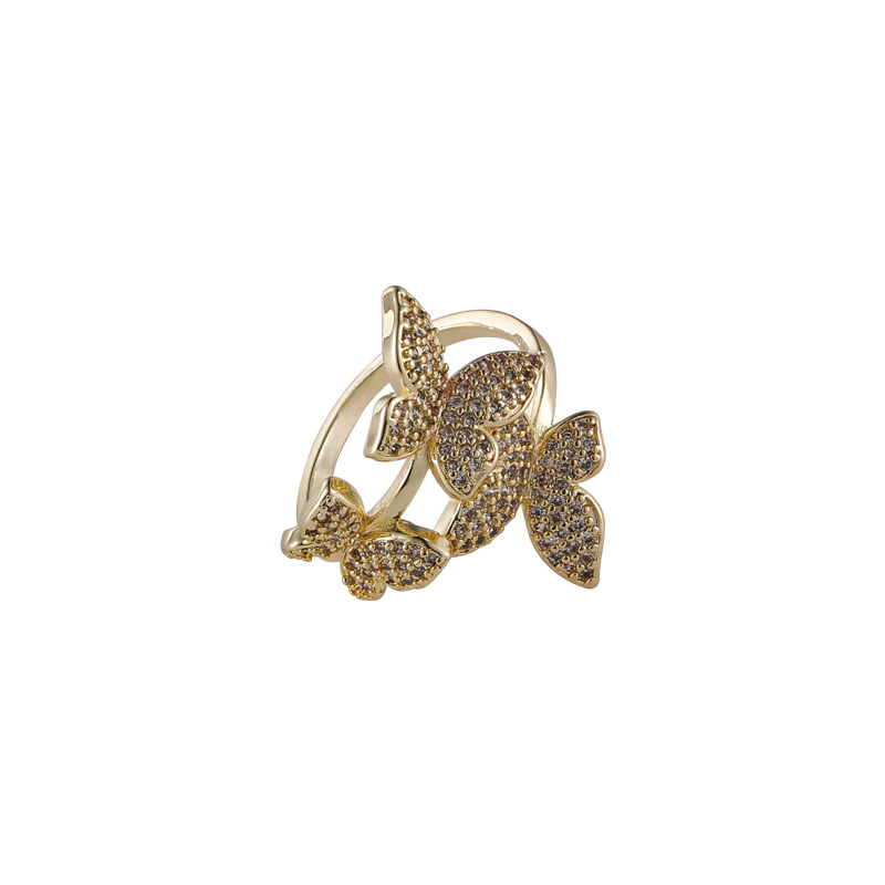 Fashion Three-dimensional Zircon Butterfly Ring display picture 10
