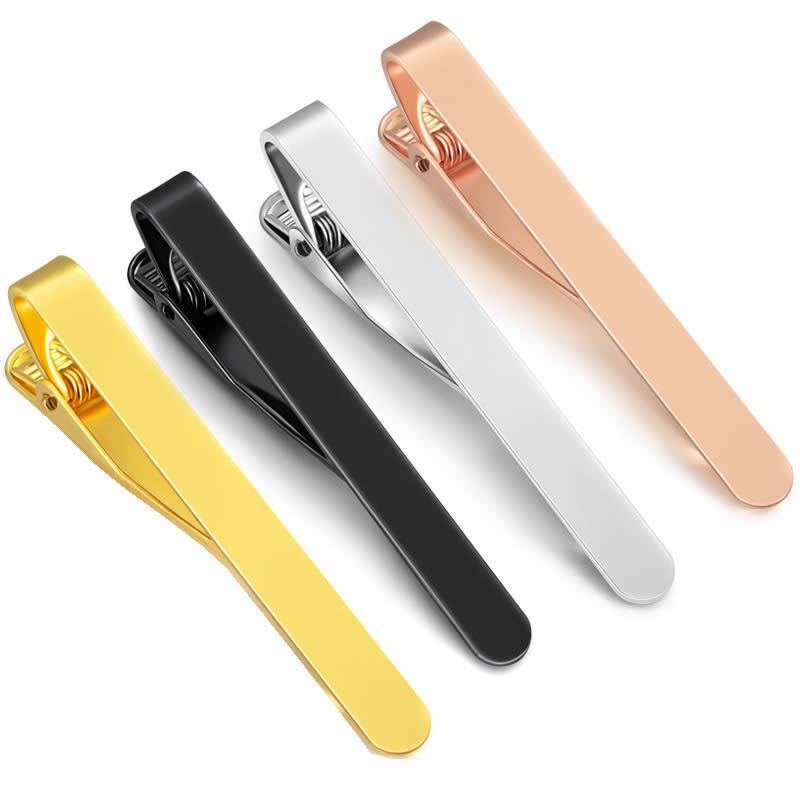 Cross-border source brass tie clip men's simple shirt clip business security simple smooth tie clip