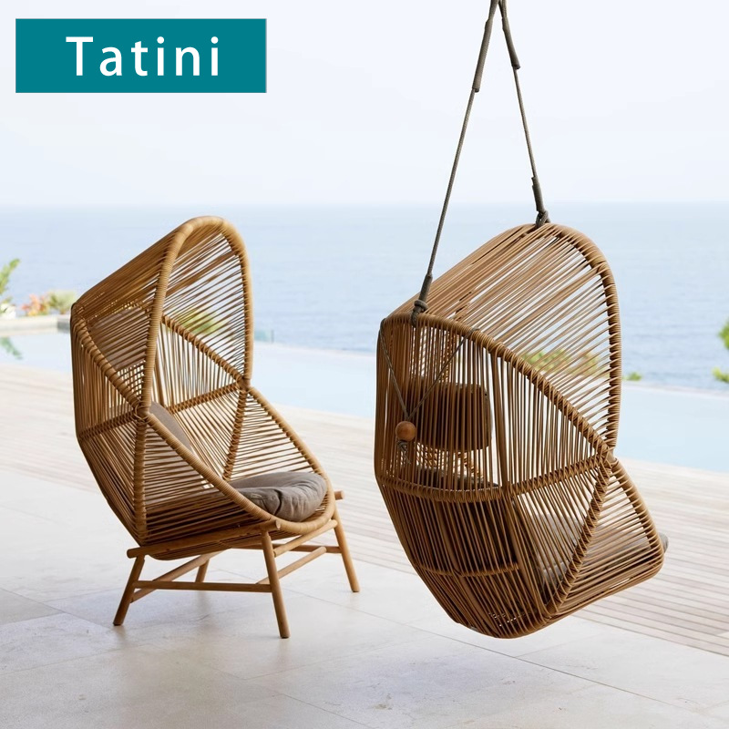 Al Aire Libre Columpio de ocio patio jardín Villa hotel Red nido Pájaro Rojo ratán reclinable cesta colgante silla individual muebles