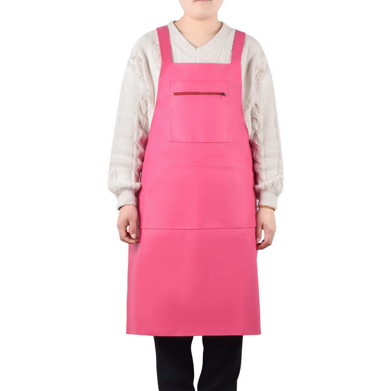 女性用革エプロン、防水、耐油、水産作業用エプロン、厚手のPUキッチン食堂、男性用エクストラロングWeihong|undefined