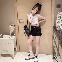 一件代发女童夏款无袖套装中大童时髦背心短裤休闲时尚网红两件套