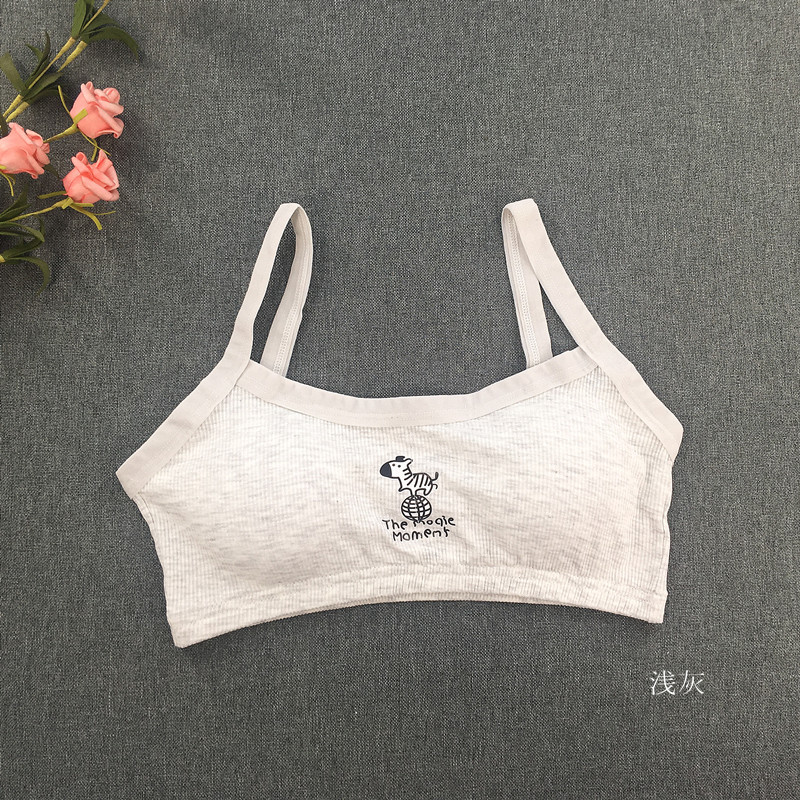 Ropa interior de desarrollo de niña de algodón roscado Escuela Secundaria estudiante de escuela primaria dibujos animados lindo camisola pequeña media y grandes niños envueltos en el pecho
