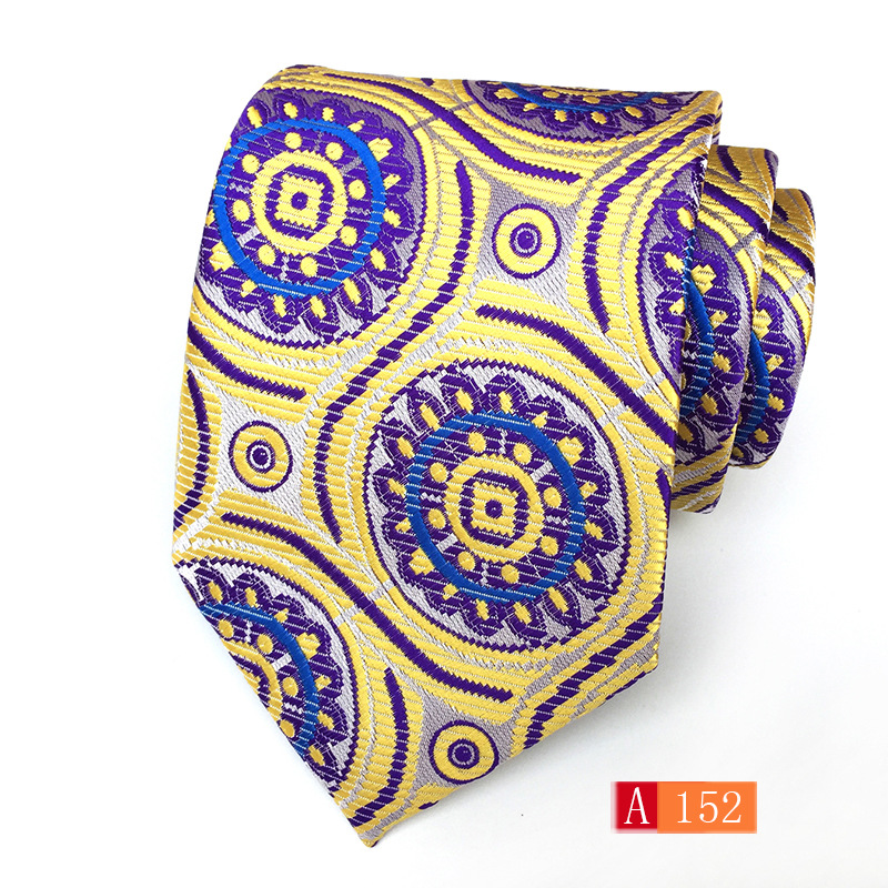 FUENTE fabricante poliéster jacquard material de los hombres corbata flor grande oreja moda corbata de moda en stock al por mayor