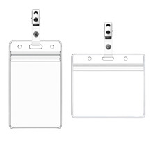 跨境亚马逊热销横款竖款防水证件卡套防水卡套加双洞夹证件扣