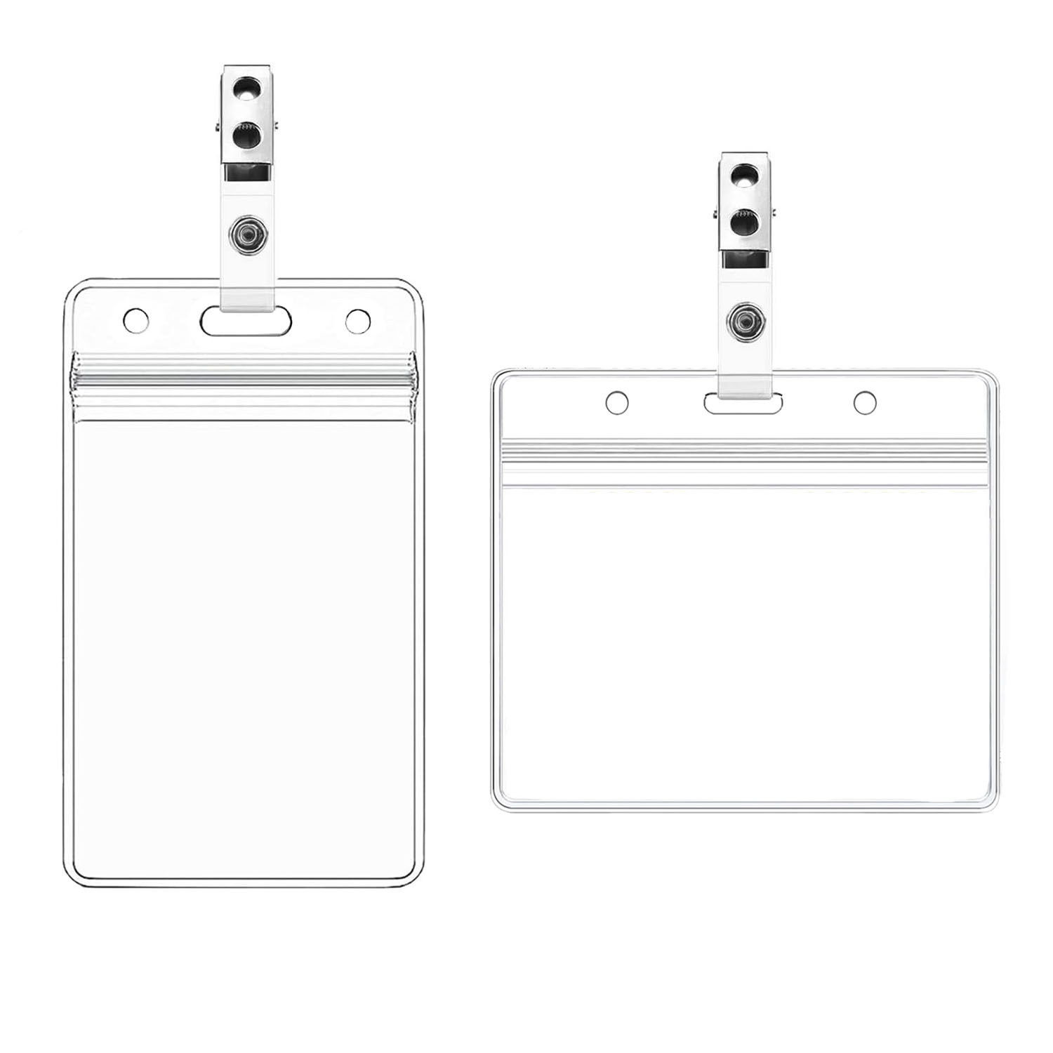 Transfronterizo Amazon Venta caliente impermeable titular de la tarjeta de identificación vertical impermeable titular de la tarjeta con doble agujero titular