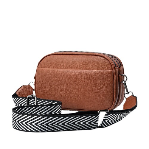 Trendy women's bags 2024 new solid color versatile PU crossbody bag small bag women's wide shoulder strap shoulder bag small square bag