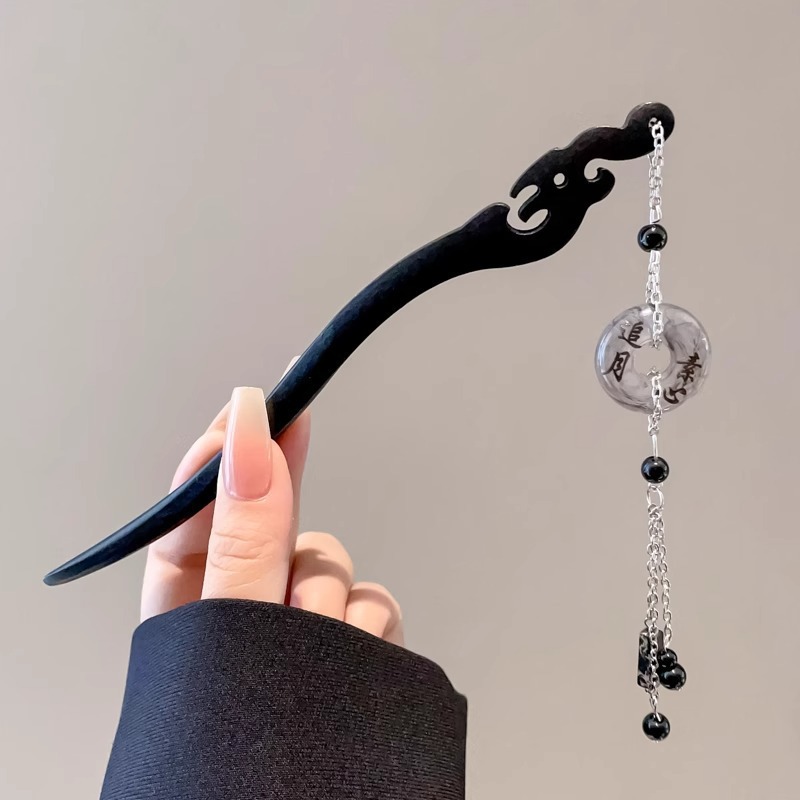 Nueva horquilla de flores de estilo antiguo chino, horquilla de sentido avanzado moderno, horquilla de cabello femenino, horquilla de Hanfu, tocado de horquilla de madera