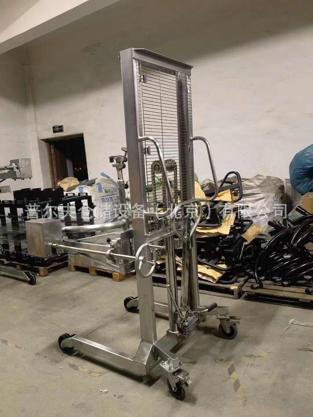 手动不锈钢油桶堆高车 翻转车 搬运车 叉车