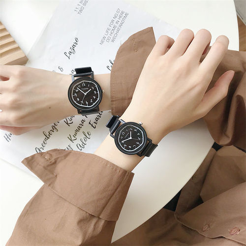 Exam watches Korean version simple trendy large and small student men and women ins college style retro literary couple watch