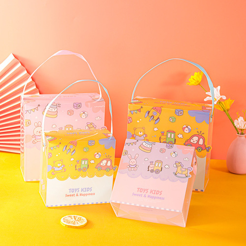 Transparent PVC Handbag 61 Children's Day Gift Box Empty Box Birthday Gift Bag Baby Full Moon Gift Box