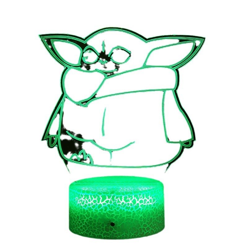 Star Wars 3D noche luz puntada Yoda bebé periférico mano Escritorio de Oficina Decoración Linda lámpara regalo