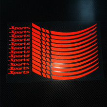 跨境18寸-21寸汽车轮圈贴反光贴装饰贴摩托车轮毂sport字母贴J100