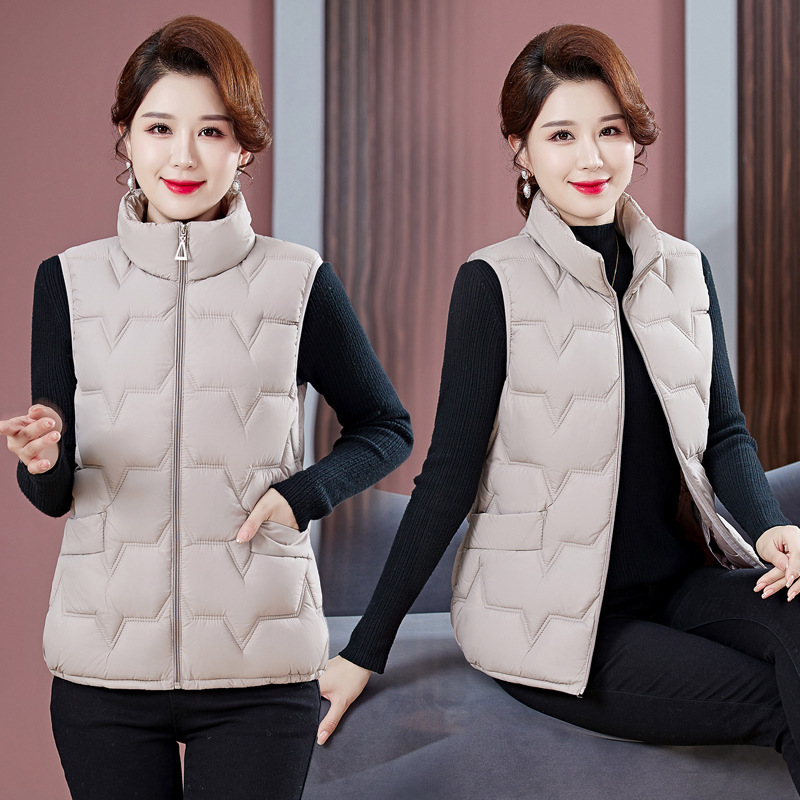 2023 otoño y invierno nuevo chaleco de algodón mujer corto estilo coreano sin mangas chaleco de plumón chaleco de gran tamaño chaleco hombro image 4