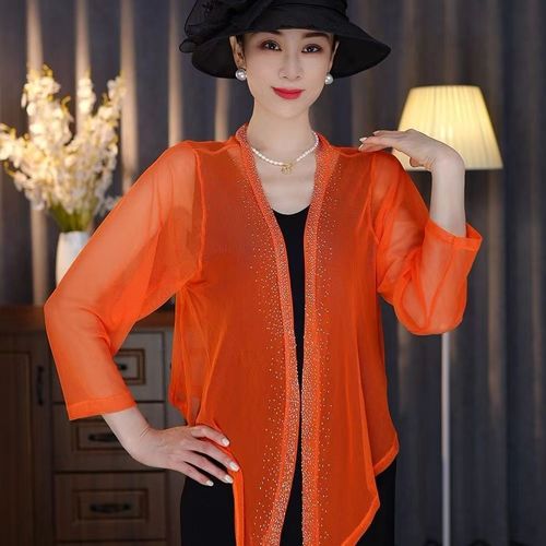 Live Streaming Summer Diamond-Studded Galaxy Fashion Trendy Sunscreen Jacket Thin Fashion Versatile Long-Sleeve Air-Conditioned Scarf
