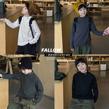 童酷2025男童冬季新款童装时尚字母刺绣宝宝半高领德绒儿童打底衫