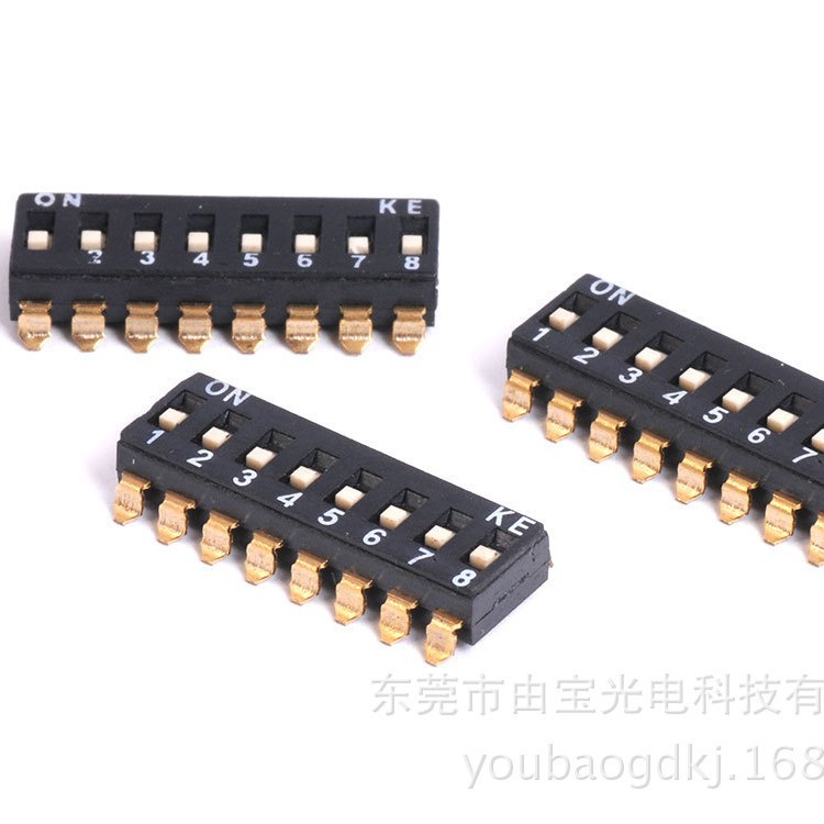 台湾KE拨码开关厂家直销2.54MM8位贴片耐高温贴片开关2.54mm