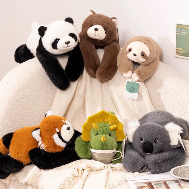 Back Panda Koala Raccoon Doll Plush Toy Panda Dinosaur Doll Children's Sleeping Pillow Back Panda Koala Raccoon Doll Plush Toy Panda Dinosaur Doll Children's Sleeping Pillow