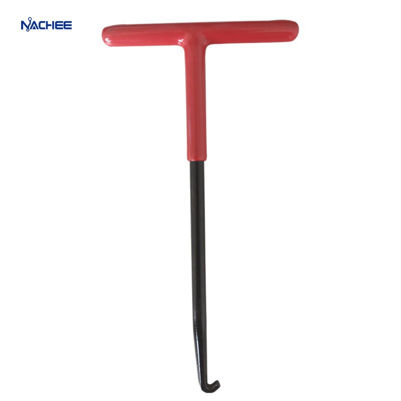 Modificación de la motocicleta T-tipo tubo de escape gancho de acero Herramienta de la motocicleta tubo de escape desmontaje gancho de resorte