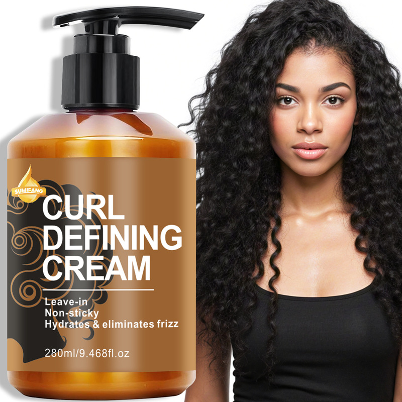 Cross-border 280ML Moisturizing and Shaping Non-Stiffening Hair Care Product to Improve Dry and Frizzy Curly Hair, No-Rinse Curl Elasticizer