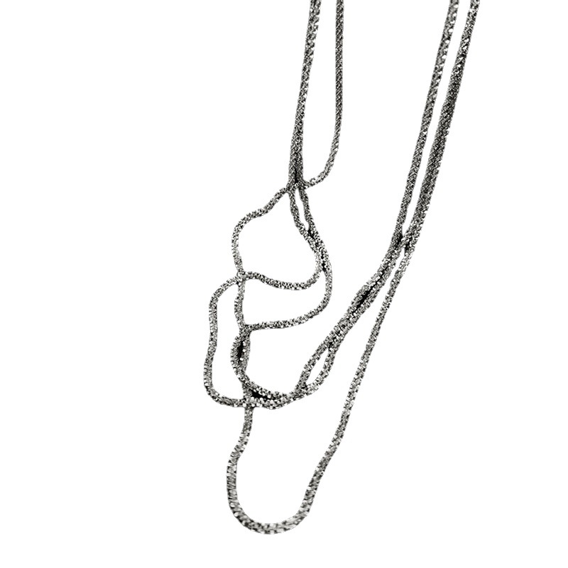 Sparkling Titanium Steel Collarbone Chain Trendy Necklace_voghion.com