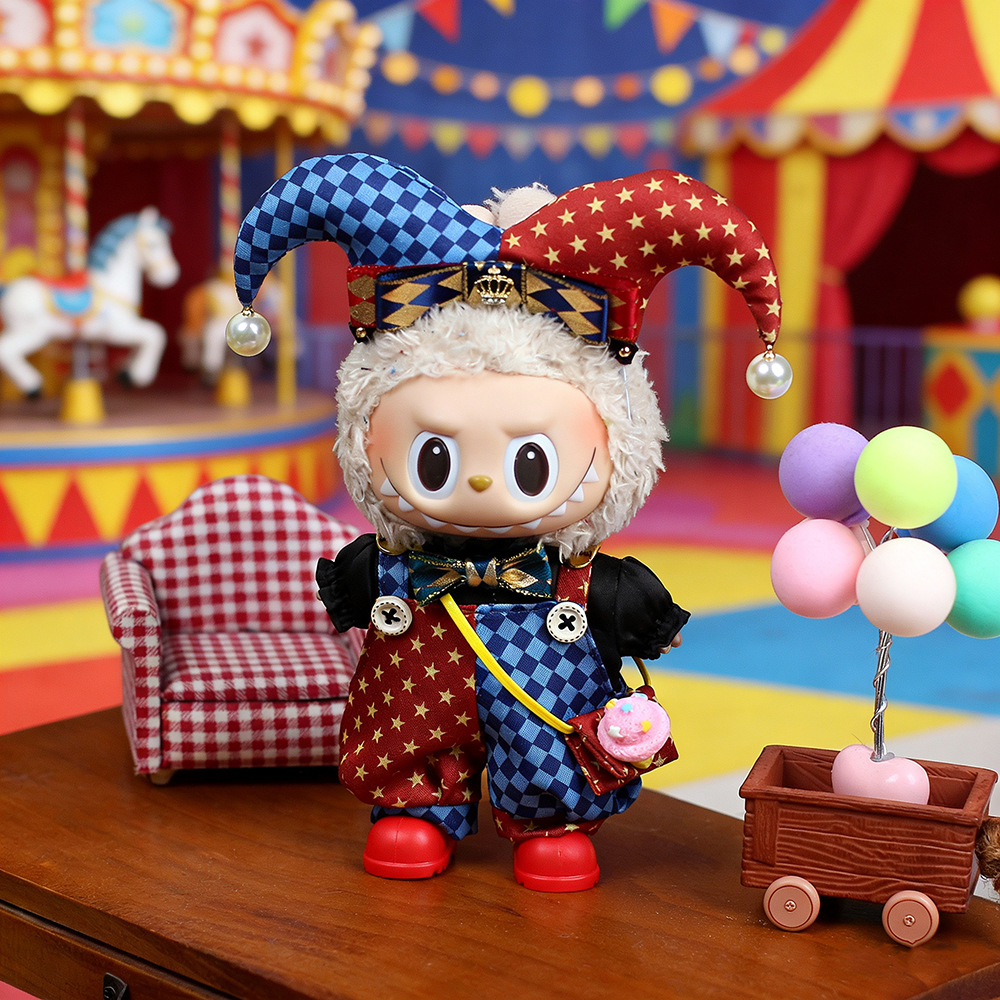 Only Baby Clothes] First/Third Generation Labubu Baby Clothes Vinyl Doll Clothes Happy Clown Costume Heartbeat Macaron