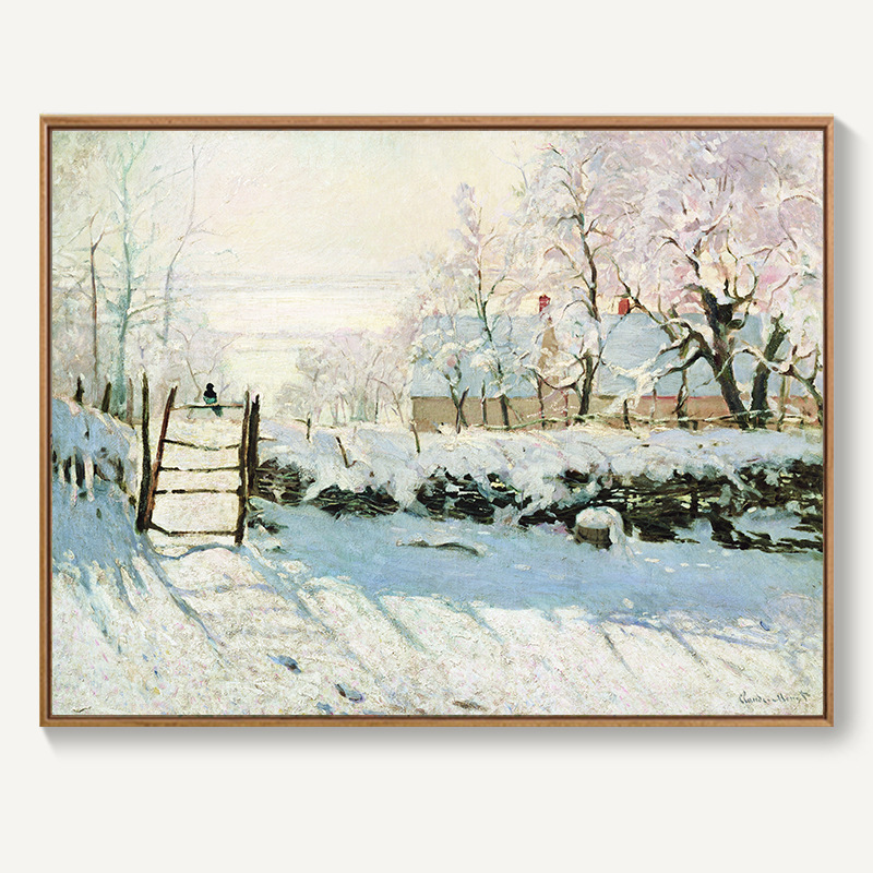 モネ日の出イメージ装飾画北欧客間レストラン掛け画抽象風景油絵寝室壁壁画麦畑|undefined