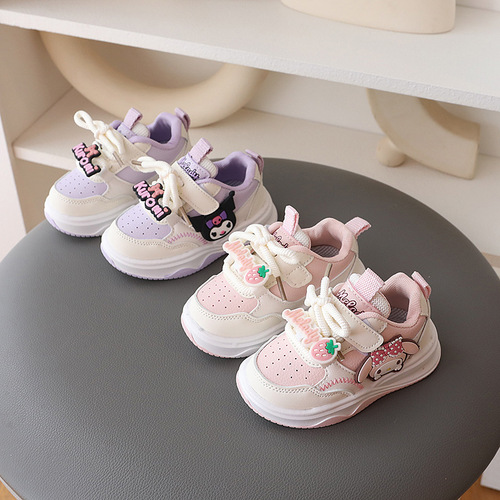 Spring and autumn new style girls 'sneaker girls' cute Kuromi single-layer shoes children's casual shoes, non-slip soft soles