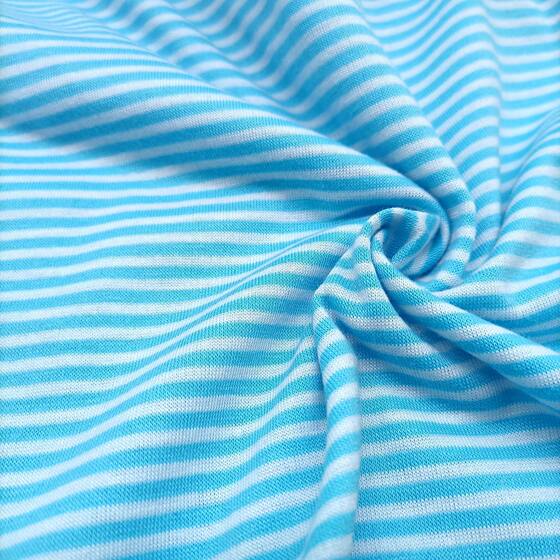 Striped fabric 32s imitation cotton striped knitted fabric yarn-dyed single side stretch fabric T-shirt children's clothing toy fabric