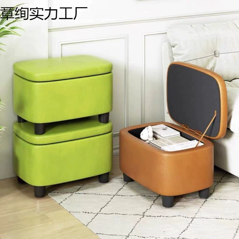 Легкая роскошная скамейка для переобувания для входа в дом, мягкая гостиная, креативный, известный в Интернете экономичный популярный небольшой табурет из цельного дерева у кровати.
