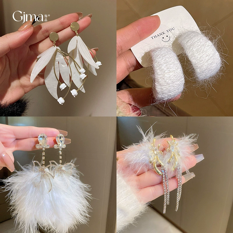 Серебряная игла, модные универсальные серьги из жемчуга, французский стиль, цветочный, стиль легкой роскоши, высокое качество продукции