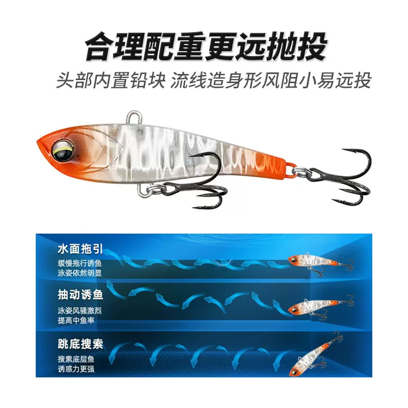 远投路亚假饵沉水鱼饵VIB黑坑硬饵翘嘴仿生批发包铅海钓渔具厂家