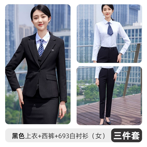 [女款 黑色西装+693白衬+裤子]