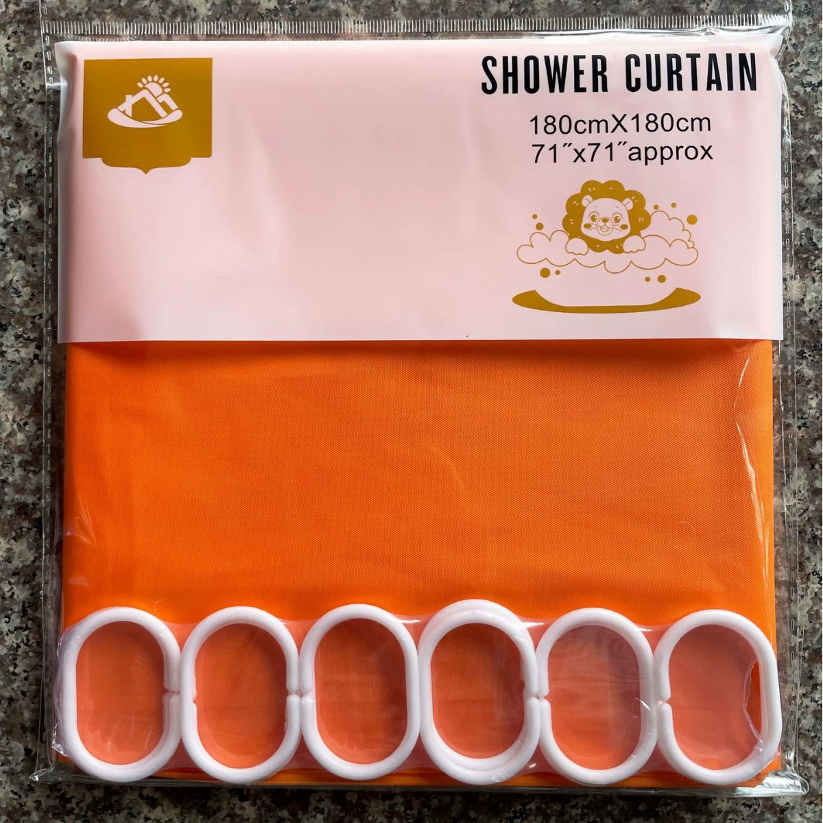 Waterproof Shower Curtain, Solid Design, Increased Thickness, 180×180 cm, Multi-Color