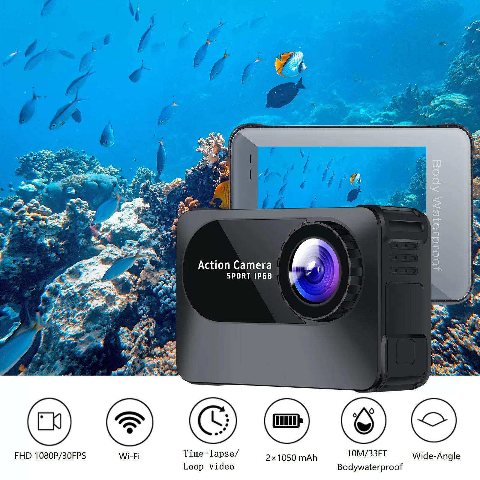 Заводская индивидуальная спортивная камера 4K60, корпусная, водонепроницаемая, интеллектуальная, высокоразрешающая, наружная, антишок, DV камера