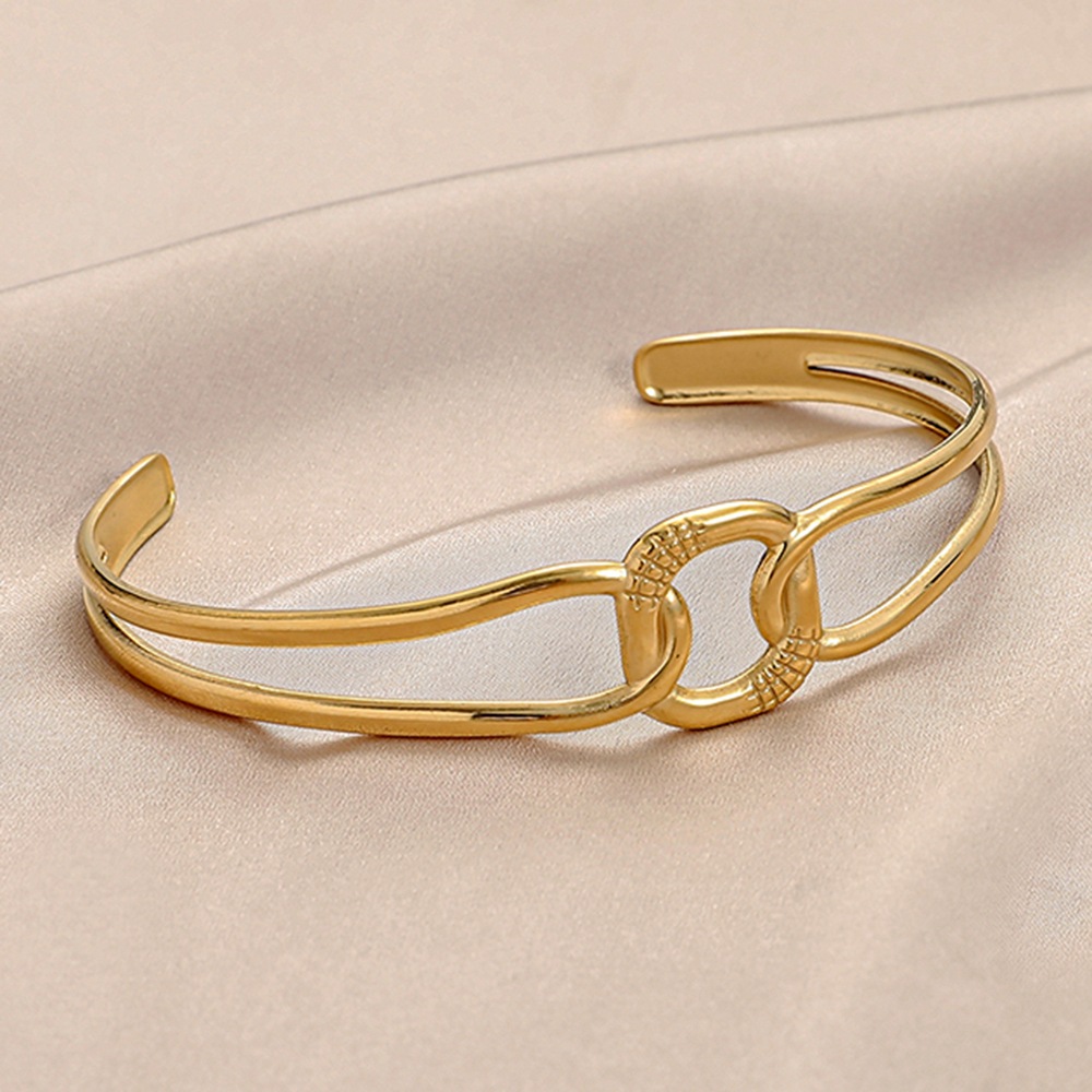 Fashion Eye Stainless Steel Inlay Zircon Bangle display picture 15