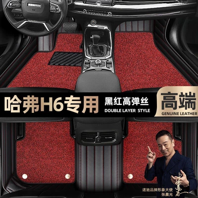 Floor Mats Suitable for Haval H6, Full Coverage 2021-2022 Models, Double-Layer Starry Sky Carpet Car Floor Mats [Black] (Ayaqaltılar (Kovriklər)) - take-a-photo-of-the-car-model-year-and-leave-a-message-black-and-red-leather-black-and-red-high-elastic-silk-double-layer-model
