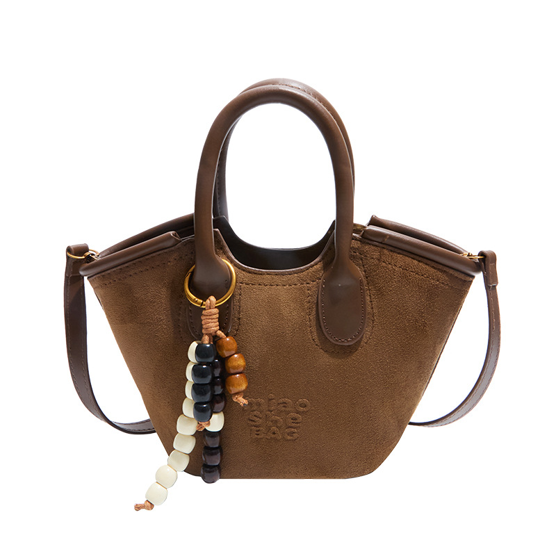 Invierno coreano de seda retro bolso de gran capacidad bolso de mujer 2025 nuevo hombro mochila bolso de cubo de moda