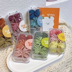Little girl's seamless small rubber band thumb ring 90 children's hair ties Korean style retro color hair rope hair accessories