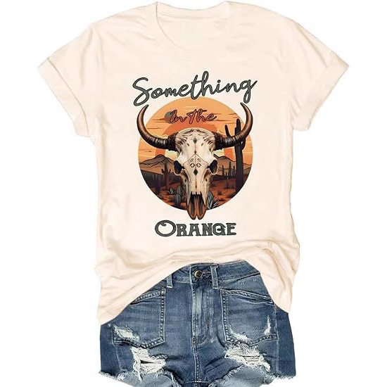 Women's Rock Band T-Shirt Retro Country Concert Short-Sleeved Top Western Cowboy T-Shirt Export to Europe and America Women's Rock Band T-Shirt Retro Country Concert Short-Sleeved Top Western Cowboy T-Shirt Export to Europe and America