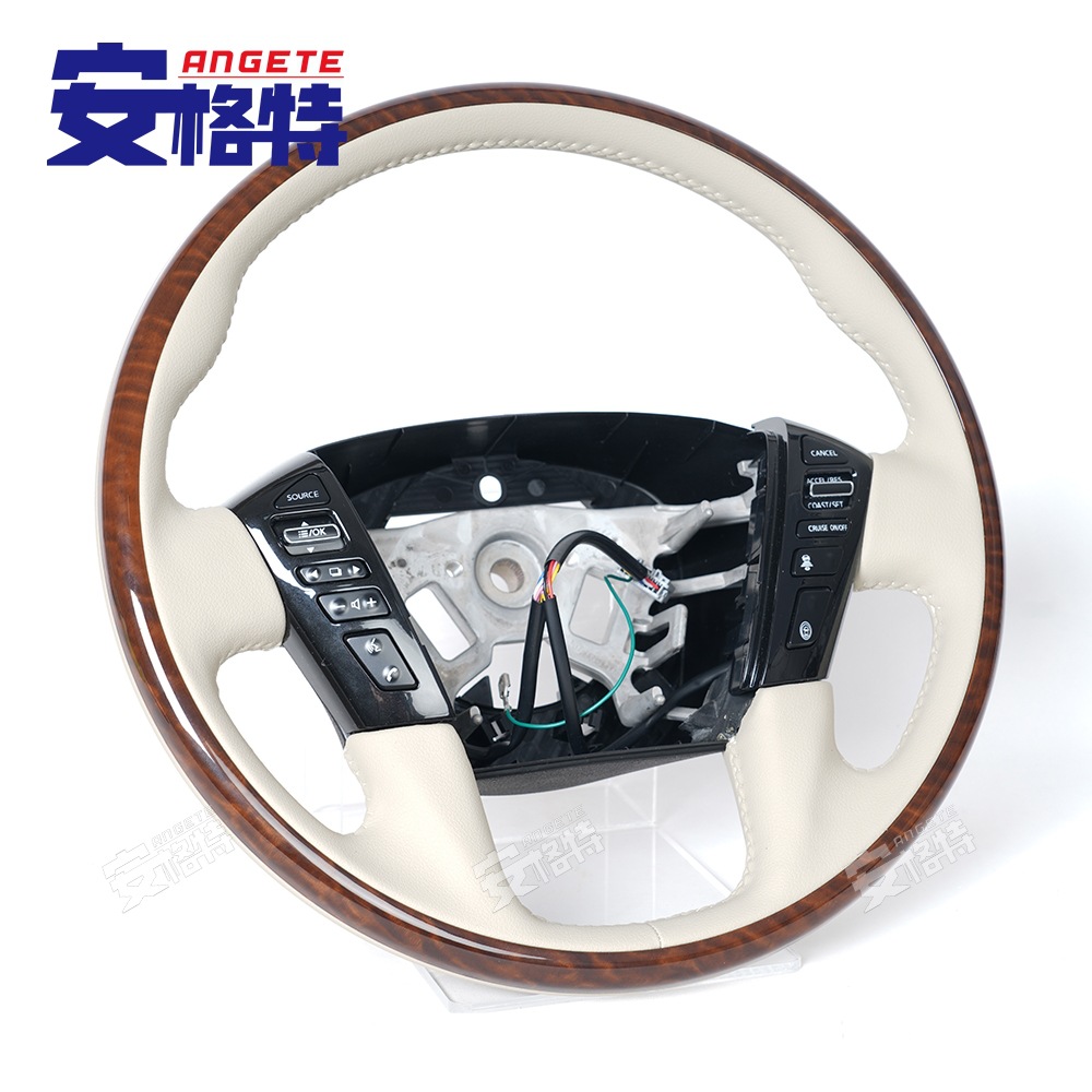 Suitable for Nissan Patrol Y62 Infiniti Qx56/Qx80 Peach Wood Beige High-End Car Steering Wheel Modification