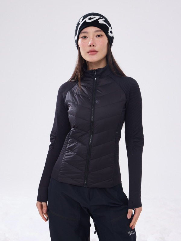 新款滑雪羽绒短内胆女款秋冬冲锋衣外套保暖中间层修身打底瑜伽服|undefined