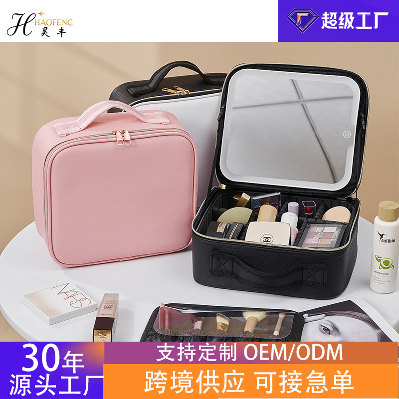 Bolsa de cosméticos impermeable transfronteriza, gran capacidad, bolsa de cosméticos de alta gama, recuerdo, bolsa de cosméticos portátil de color sólido, portátil para salir