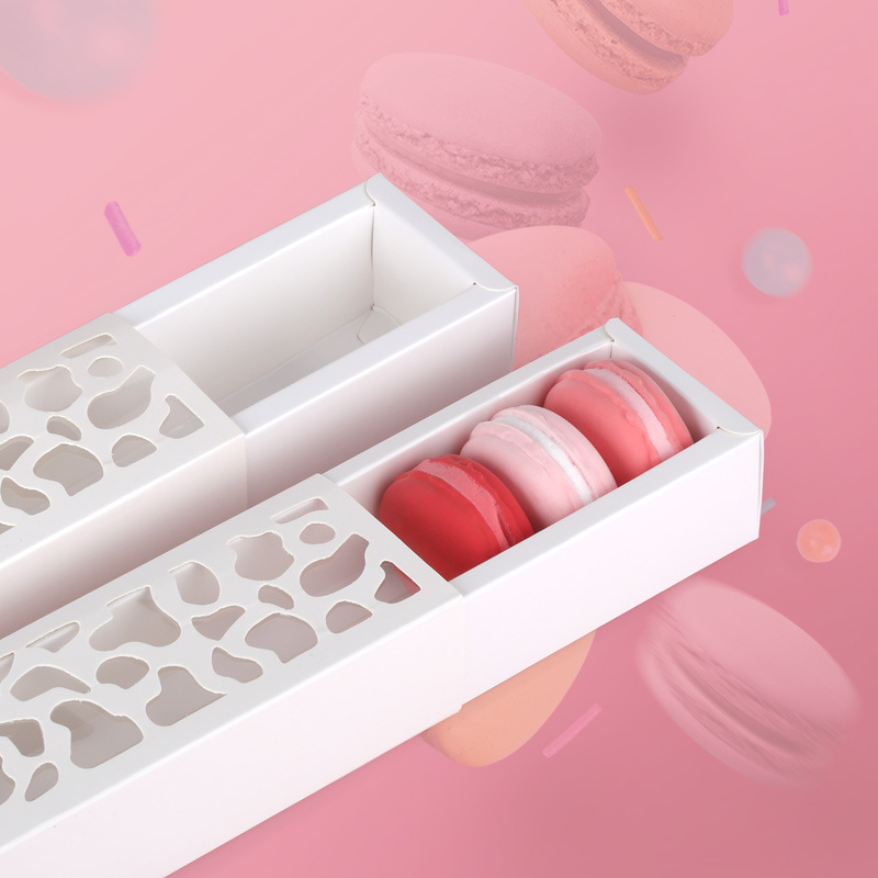 白色镂空马卡龙蛋糕包装盒 甜品盒 巧克力盒西点盒糖果盒可装10粒